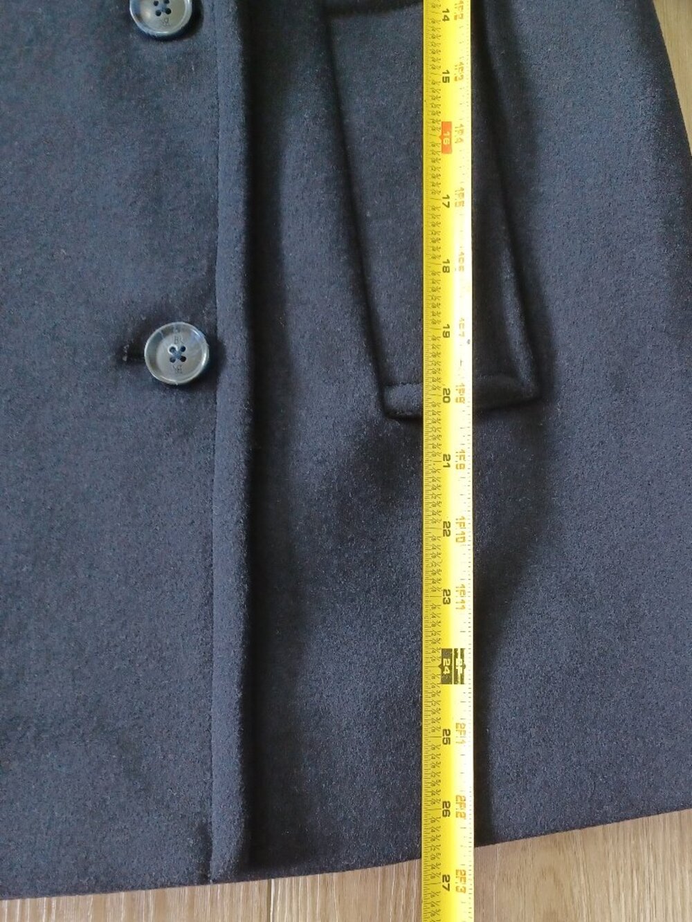 Banana Republic Factory Wool-Blend Peacoat size M Navy - Picture 6 of 13